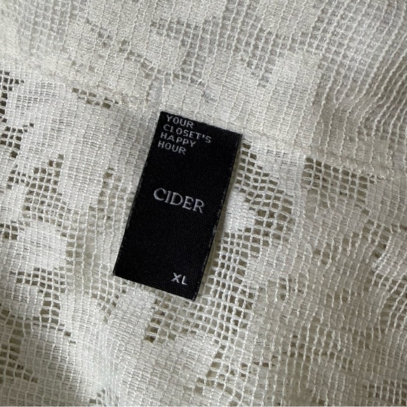 Cider Cream Floral Lace Tie-Front Blouse - Picture 5 of 9